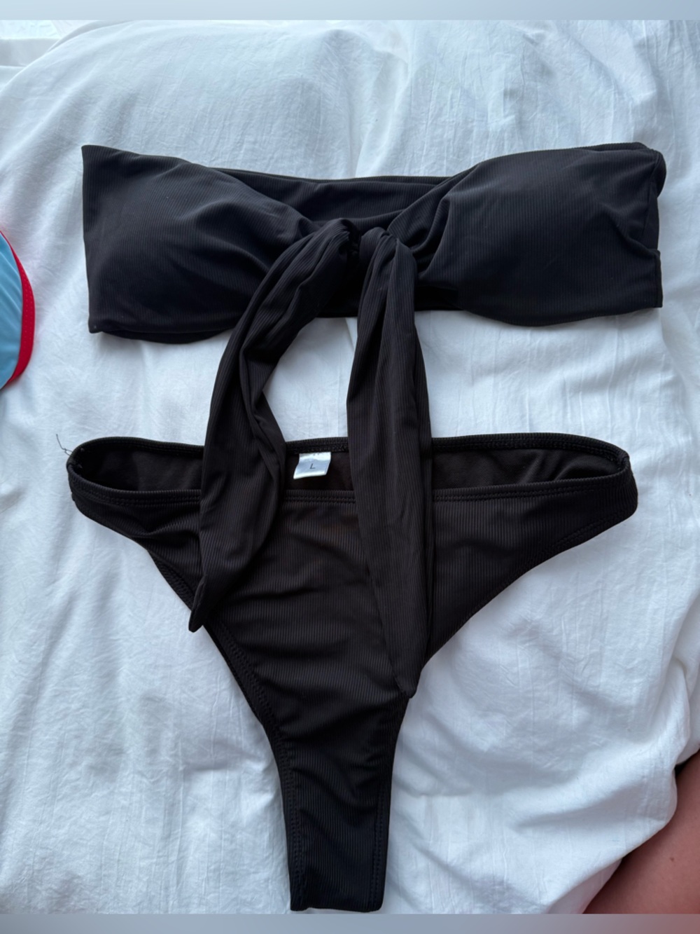Black Ribbed Bikini set